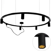 QAZQA Modernt hængende skinnesystem med 6 sorte spotlights 1-faset GU10 50mm - Iconic Ruby Honey