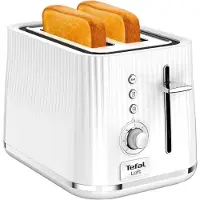 Tefal Loft TT7611, 2 skive(r), Krom, Hvid, Knapper, Dreje