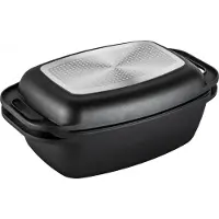 Lamart LT1105, Rektangulær, Bradepande, Sort, Støbt aluminium, 9 L, Aluminium