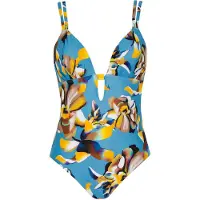 Sunflair Badedragt azur / curry / sort / hvid