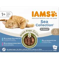 IAMS Advanced Nutrition Grain Free Sea Collection i Sauce - Økonomipakke: 48 x 85 g