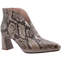 Hispanitas Hispanitastil kvinder. HI254270 Botines de Piel Atlanta taupe (39), Læder, 5-8 cm, Lynlås, Casual, Dyreprint, Gråt