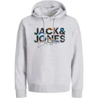 Jack & Jones Sweatshirt 'JJGeplas' mørkeblå / mørkegrå / hummer / hvid-meleret