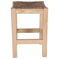 Wellhome Lav Firkantet Rustik Træbænk Uden Lak 32.5x32.5x48.5 Cm