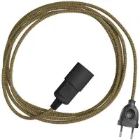 Creative Cables Snake Zig-zag Pendellampe Med Lærredssnor. Zigzag-effekt Og 2-benet Stik 3 M