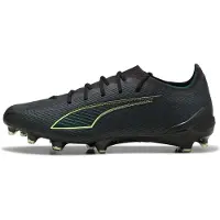 Puma ULTRA 6 ULTIMATE FG Football Boots Unisex, Shoes, Black/Fizzy Light/Green Terrain, 38.5
