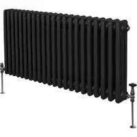 MonsterShop Traditionel 3-søjlet radiator - 600 x 1012 mm - Sort