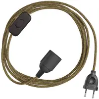 Creative Cables Snakebis Zig-zag E14 Kabelsæt Med Lampholder. Zig-zag Stofledning Og 2-benet Stik 3 M