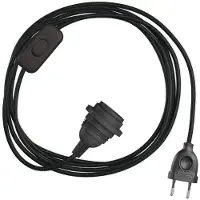 Creative Cables Snakebis E27 Lampeskærm-kabelsæt Med Lampeholder. Farvet Stofkabel Og 2-benet Stik 1.8 M