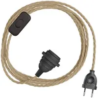 Creative Cables Snakebis Twisted E14 Lampeskærm-kabelsæt Med Lampeholder. Stof Flettet Kabel Og 2-stikprop 1.8 M