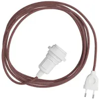 Creative Cables Snake Zig-zag-skærm-stikkontaktlampe Med Zigzag-stofledning Og 2-benet Stik 3 M