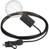 Creative Cables Snake Eiva Elegant Bærbar Udendørslampe Med Tekstilkabel. Ip65 Vandtæt Lampeholder Og Stik 5 M