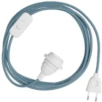 Creative Cables Snakebis E27 Lampeskærm-kabelsæt Med Lampeholder. Farvet Stofkabel Og 2-stifts Stik 3 M