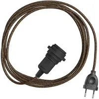 Creative Cables Snake Zig-zag-skærm-stikkontaktlampe Med Zigzag-stofledning Og 2-benet Stik 5 M