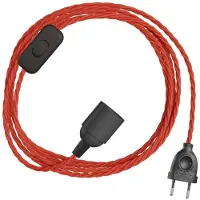 Creative Cables Snakebis Twisted E14 Kabelsæt Med Lampesokkel. Stofbetrukket Kabel Og 2-benet Stik 1.8 M