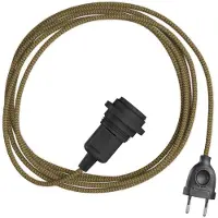 Creative Cables Snake Zig-zag-skærm-stikkontaktlampe Med Zigzag-stofledning Og 2-benet Stik 3 M