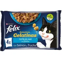 Purina Felix Sensations Laks Rejer Ørred 4x85g Kattesnack 12 Enheder