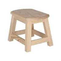Wellhome Stor Oval Skammel I Træ Uden Lak 30x22x24 Cm