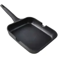 Supreme Grill I Støbt Aluminium Med Glat Fast Håndtag I Xylan 24 Cm