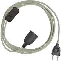 Creative Cables Snakebis Zig-zag E14 Kabelsæt Med Lampeholder. Zig-zag Stofledning Og 2-benet Stik 1.8 M