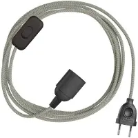 Creative Cables Snakebis Zig-zag E14 Kabelsæt Med Lampholder. Zigzag-stofledning Og 2-benet Stik 1.8 M