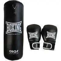 ASG Junior Boksesæt - 15 Kg. (Handsker + Boksepude) Sort/Hvid