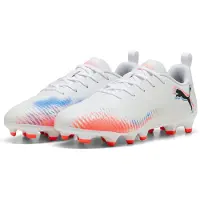 Puma FUTURE 8 PLAY FG/AG Football Boots Youth, Shoes, White/Black/Glowing Red, 34