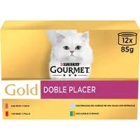 Purina Guld Gourmet Kat Dobbelt Delikatesser Udvalg Mad 12x85g 8 Enheder