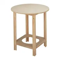 Wellhome Rundt Rullebord Med Bøgestruktur Uden Lak 70x70x75cm
