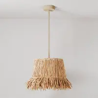 Creative Cables With Bulb Honolulu With Raffia Shade Pendellampe