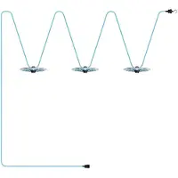 Creative Cables Uden Pære Lumet Maioliche-systemkrans Med Tekstilkabel3 Lampeholdere Og Lampeskærmekrog Og Sort Stik 10 M