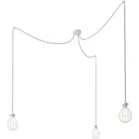 Creative Cables Multiple With 3 Drops With Textile Cable And Drop Lampshade Already Assembled Pendellampe