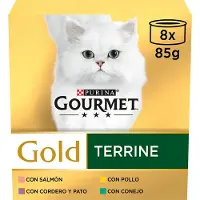 Purina Guld Gourmet Terrine Vådfoder Til Katte 8x85g 12 Enheder
