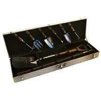 The Garden People Suitcase With Eight Stainless Steel And Wood Værktøjssæt