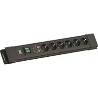 Bachmann CONNECTUS 6xCEE7/3 1xSPD 1xSchalter 2.0 m CEE7/7 Schwarz (BM005911)