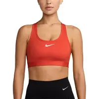 Nike Sports BH Dri-FIT Swoosh - Rød/Hvid Kvinde, størrelse X-Small