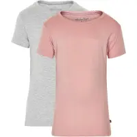 Minymo T-shirt - 2-Pak - Rosa/Grå - - 9 år (134) - T-Shirt