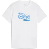 Puma Olympique de Marseille FtblCulture Tee Youth, Clothing, White/Azure, 7-8Y