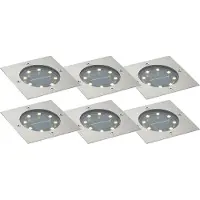 QAZQA Sæt med 6 jordspots aluminium firkantet inkl. LED IP65 Solar - Terry