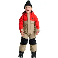 Burton - Skidragter børn - Toddlers 2L One Piece Flame Scarlet Summit Taupe til UnisexUld - Børnetoj Størrelse 3 År - Beige