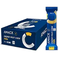 Amacx Æske Med Frugttygge Energibarer Ananas 38g 12 Enheder