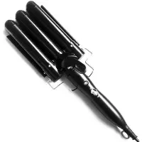 INF Triple Barrel Anti-Scald krøllejern med 2 temperaturtilstande Black 20mm
