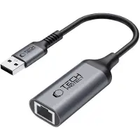 Tech-Protect UltraBoost USB 3.0 til Ethernet-adapter - Gigabit RJ45, 1000Mbps - Sort