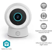 Nedis SmartLife udendørskamera Wi-Fi Spotlight 3MP Full HD 1296p IP65 Cloud Storage (mulighed) / microSD (ikke inkluderet) / Onvif 5 V DC Med bevægelsessensor Nattesyn Hvid