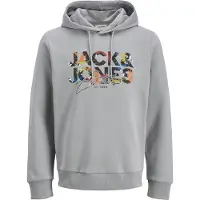 Jack & Jones Sweatshirt 'JJGeplas' azur / grå / hummer / sort