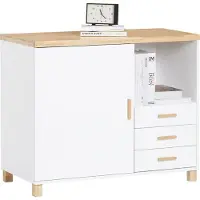 SoBuy Printerbord ASK07-WN - Hvid/Natur