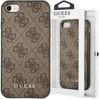GUESS 4G metal guld logo etui til iPhone SE 2022 / 2020 / 7 / 8 - Brun
