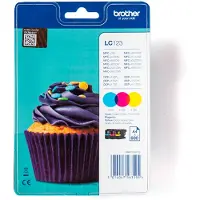 Brother LC123RBWBP / LC 123RBWBP 3-Pack Ink - Blækpatron Cyan