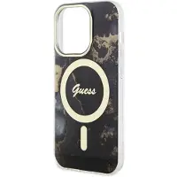 GUESS GUHMP14LHTMRSK iPhone 14 Pro 6,1" sort/sort hardcase Golden Marble MagSafe