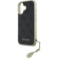 GUESS 4G Charms Collection-etui til iPhone 16 Plus - sort